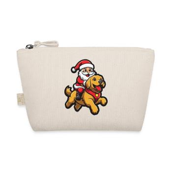 Golden Retriever Dog Santa Claus Cartoon Lusti - Organic Pouch - nature - Front