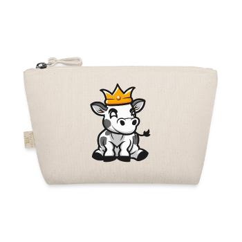 Cow Cartoon Crown - Organic Pouch - nature - Front