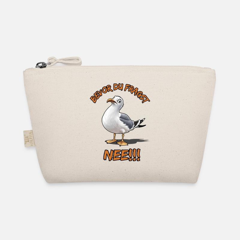 Lustiger Spruch mit Möwe Bevor du fragst Nee !!! Bio-Täschchen