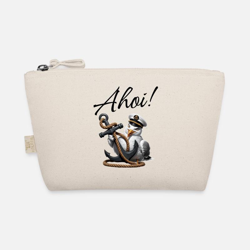 Ahoy! Funny Seagull with Anchor Organic Pouch