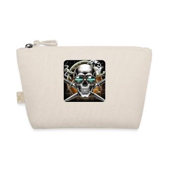 Totenkopf mit Gekreuzten Schwertern - Bio-Täschchen - Natur - Vorne