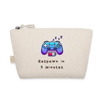 Respawn in 5 Minutes – Lustiges Gamer Shirt - Bio-Täschchen - Natur - Vorne