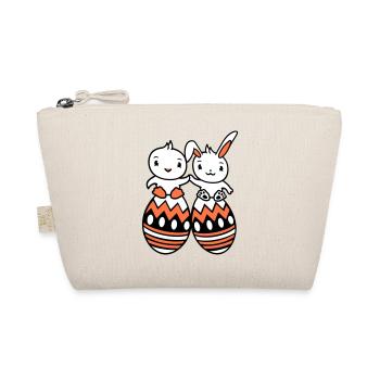 Bunny Bird Chick 2 Friends Large Easter Eggs Huge - Organic Pouch - nature - Front