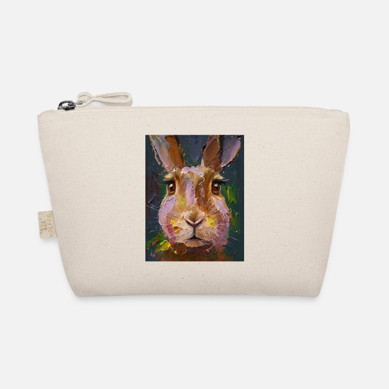 Hase Gemälde Ölfarben Geschenk Bio-Täschchen