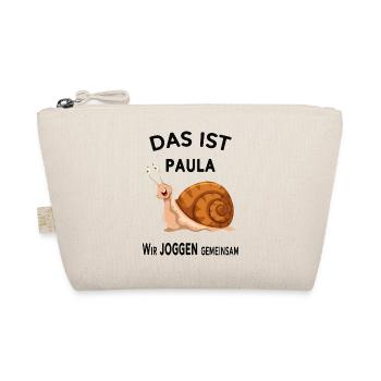 Gemeinsam joggen Lustige Sprüche Humor - Bio-Täschchen - Natur - Vorne