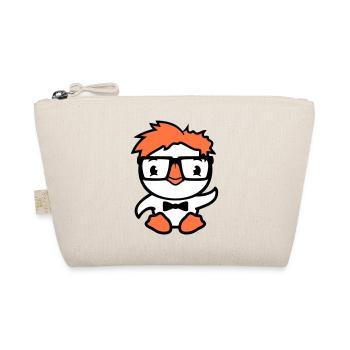 Bird Duck Nerd Geek Clever Intelligent Horn-Rimmed Glasses - Organic Pouch - nature - Front