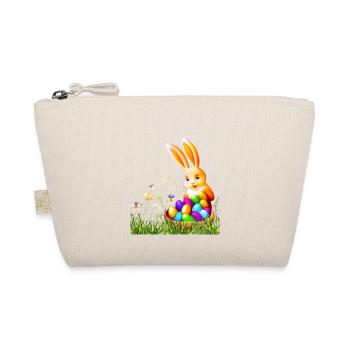 Easter bunny with colorful eggs - Organic Pouch - nature - Front