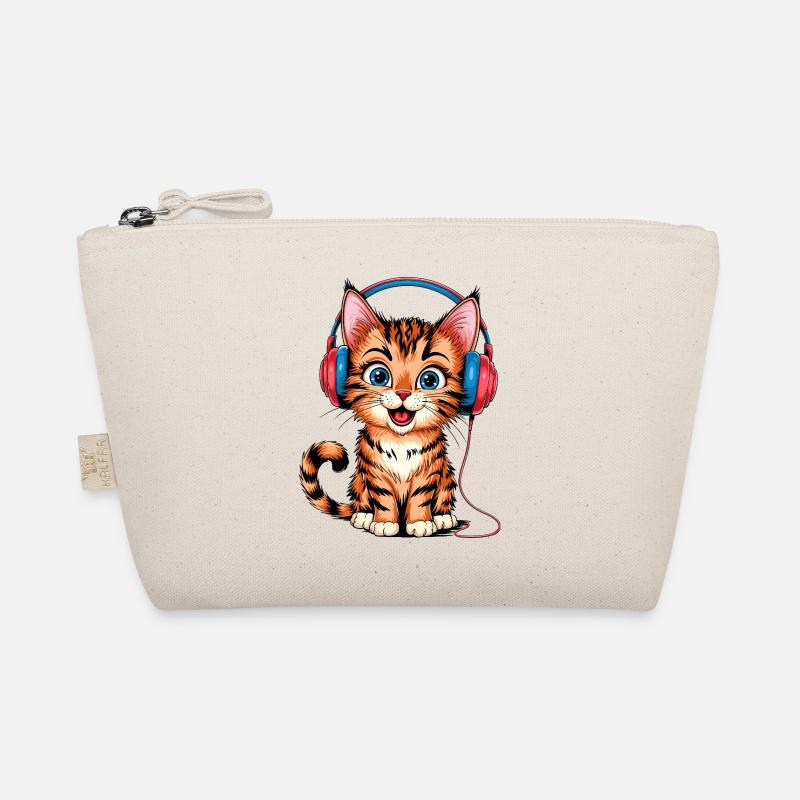 Kopfhörer-Kätzchen Bio-Täschchen