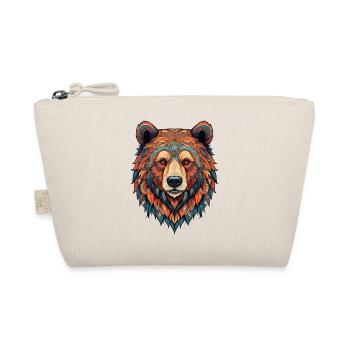 Tribal Bear Illustration - Animal Mandala - Organic Pouch - nature - Front