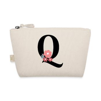 Letter q Minimalist Flowers - Organic Pouch - nature - Front