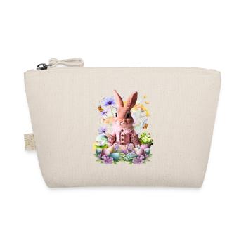 Pink pastel bunny in a sea of flowers - Organic Pouch - nature - Front