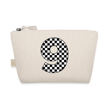 Number 9 checkered - Organic Pouch - nature - Front
