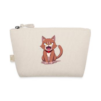 Anime Cat angry Photo Logo - Organic Pouch - nature - Front