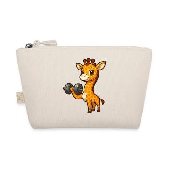 Girafe Entraînement Mignon Dessin Animé Fitness Haltère - Trousse biologique - nature - Devant