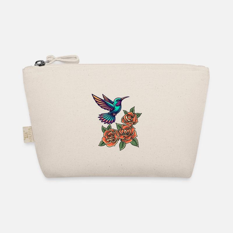 Hummingbird and Roses - Organic Pouch - nature