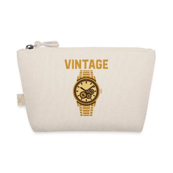 Vintage Herrenuhr im 16-Bit Stil - Bio-Täschchen - Natur - Vorne