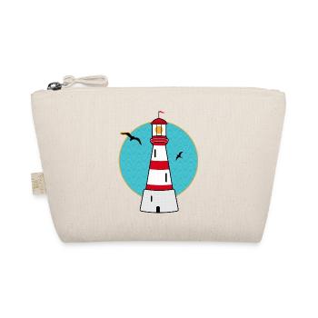 Lighthouse with Seagulls Maritime Motif in Retro Style - Organic Pouch - nature - Front