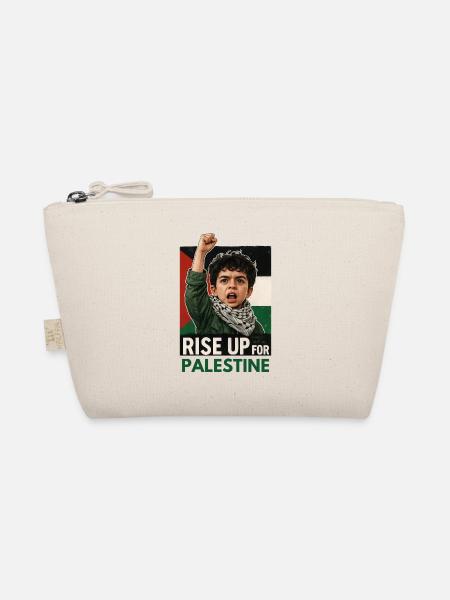 Rise Up For Palestine Powerful Protest Art - Organic Pouch - nature - Front