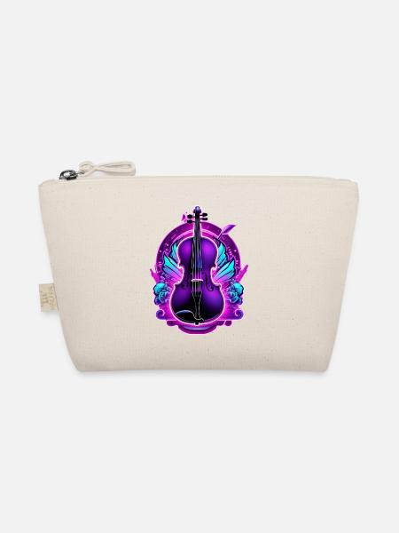 Violine in Neonfarben - Bio-Täschchen - Natur - Vorne