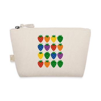 Colorful Rainbow Strawberry Pattern - Organic Pouch - nature - Front