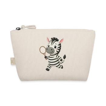 Cute Zebra Playing Tennis Kids Joy - Organic Pouch - nature - Front
