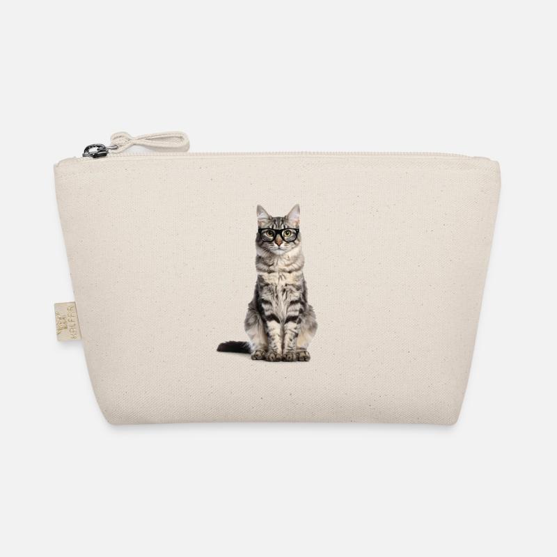Getigerte Katze mit Brille – Wild at Heart Bio-Täschchen