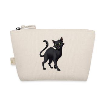 Schwarze Katze - Bio-Täschchen - Natur - Vorne