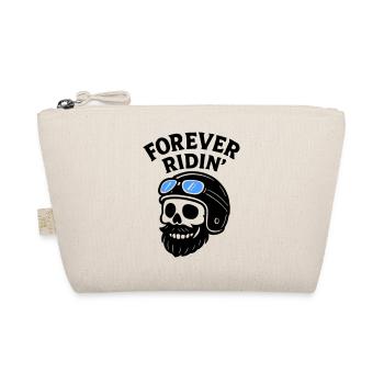 Biker Skull Motorcycle - Organic Pouch - nature - Front