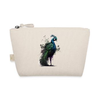 Watercolor Peacock - Organic Pouch - nature - Front