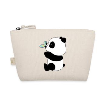 Panda & Butterfly – Sanfte Begegnung - Bio-Täschchen - Natur - Vorne
