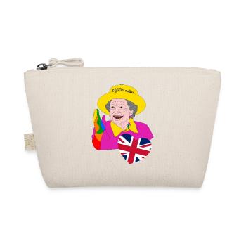Queen in rainbow colors with Union Jack heart - Organic Pouch - nature - Front