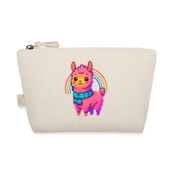 Süßes Kleines Lama Design | Comic Neon Tiermotiv - Bio-Täschchen - Natur - Vorne