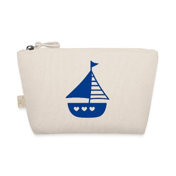 Verspieltes Herzboot Design - Bio-Täschchen - Natur - Vorne