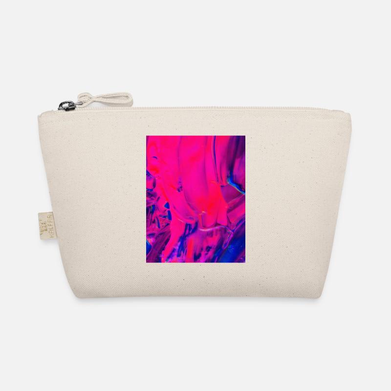 Abstraktes Pink- und Blaumeer Design - Bio-Täschchen - Natur