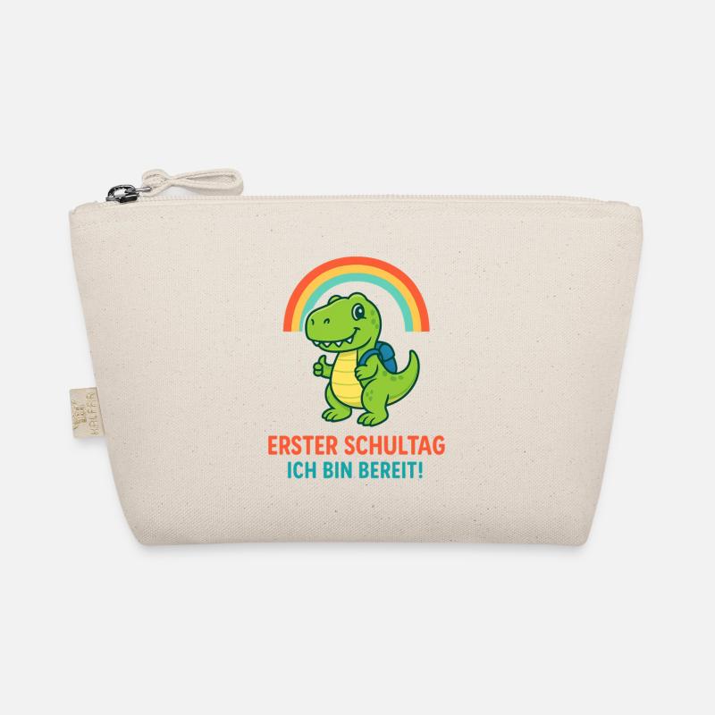 Erster Schultag | Dino mit Ranzen & Regenbogen Bio-Täschchen