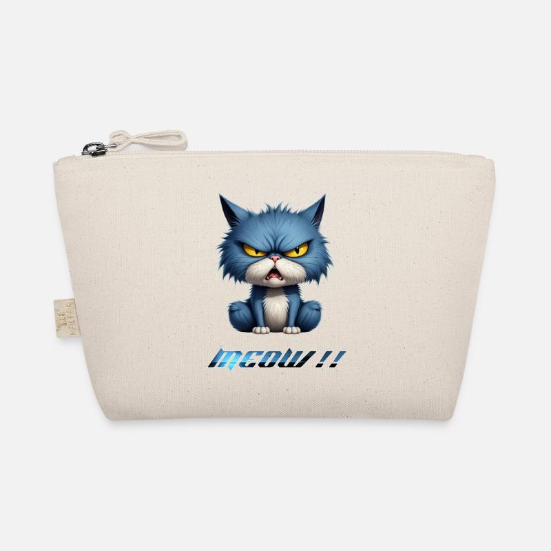 Wütende blaue Katze Pixel Miauen Bio-Täschchen