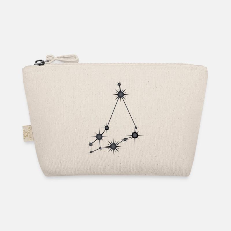 Capricorn Star Constellation Zodiac Black & Gray Organic Pouch