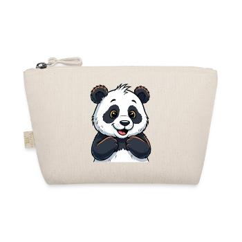 Cute panda with happy face - Organic Pouch - nature - Front