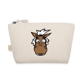 Pferd Ängstlich Komisch Lustige Grimasse Cartoon - Bio-Täschchen - Natur - Vorne