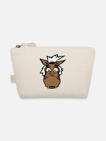 cheval anxieux drôle drôle grimace dessin animé - Trousse biologique - nature - Devant
