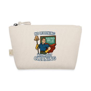 Learning without cleanliness – superhero - Organic Pouch - nature - Front