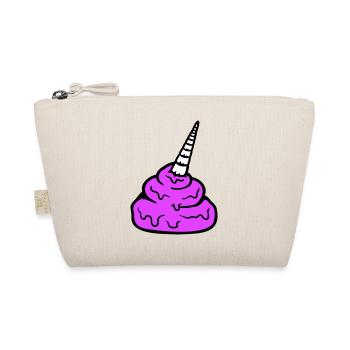 Horse Unicorn Horn Poop Shit Funny Poop Pile - Organic Pouch - nature - Front