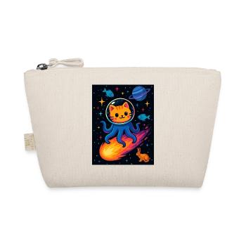 Cosmic Cat Octopus Abenteuer - Bio-Täschchen - Natur - Vorne