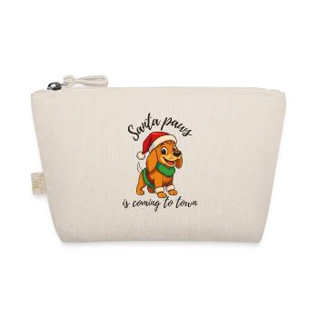 Christmas Dog with Santa Hat - Organic Pouch - nature - Front