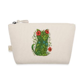 Floral Cat Illustration - Organic Pouch - nature - Front