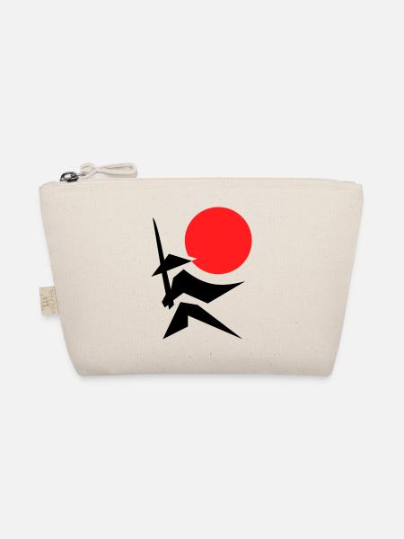 Abstract Image with Samurai Red Black - Organic Pouch - nature