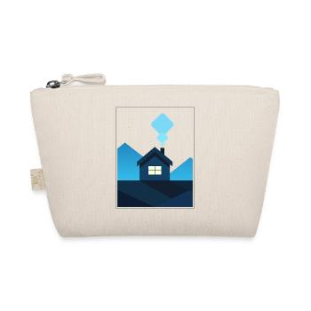 Abstract Minimalist House in Blue - Organic Pouch - nature - Front