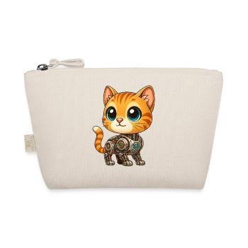 Cute Cat Cartoon Cyborg Robot Mech Cat - Organic Pouch - nature - Front