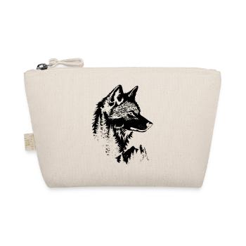 Wolf Face Forest Silhouette - Organic Pouch - nature - Front