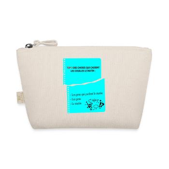 Humorous Quote Mornings of a Grumpy Man - Organic Pouch - nature - Front